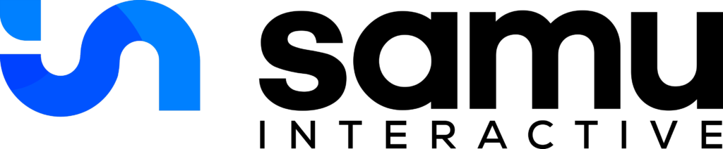 samu interactive web design logo black text